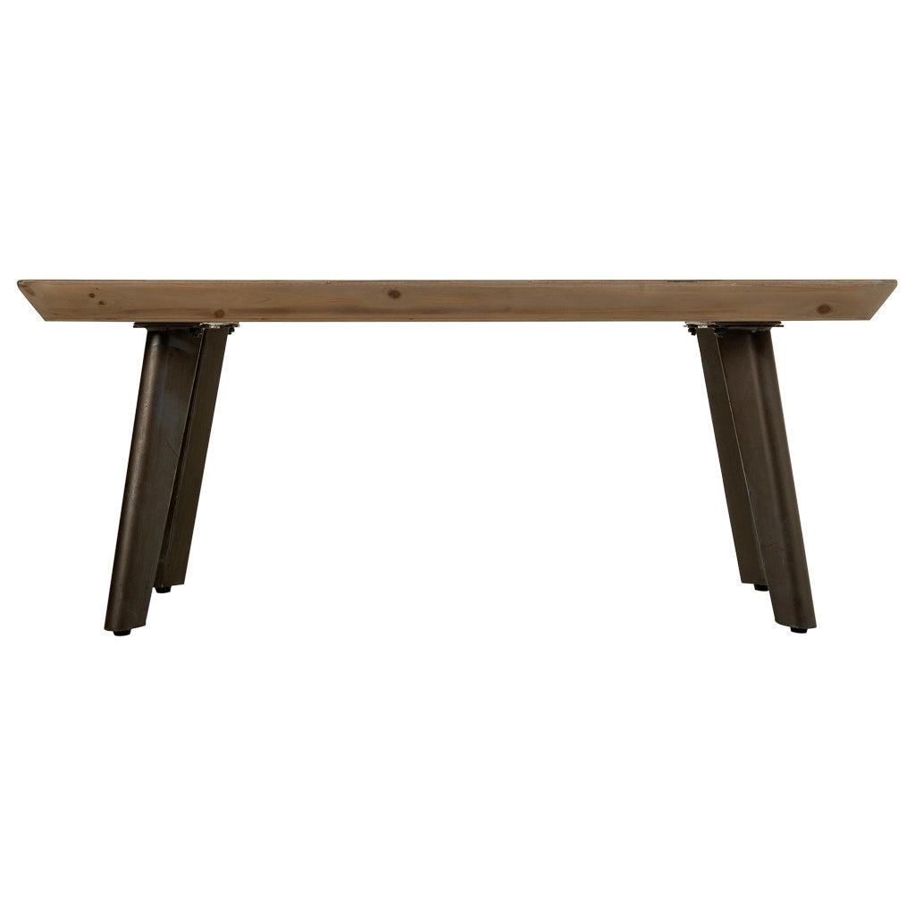 Tavolino da salotto in legno e metallo marrone 100x50x40