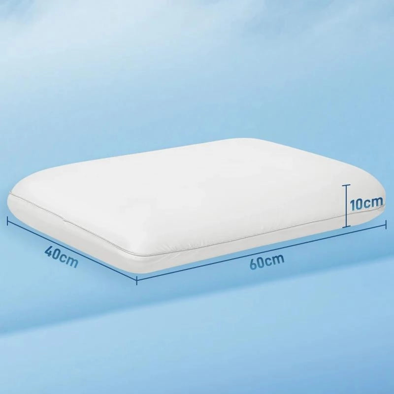 CUSCINO MEMORY FOAM A RIMBALZO RAPIDO CON COPERTURA RIMOVIBILE E LAVABILE, 60X40X10 CM, BIANCO CREMA
