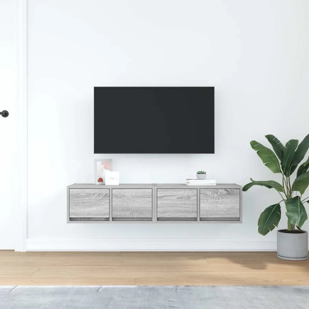 Mobili TV 2pz Grigio Sonoma 60x31x25,5 cm Legno Multistrato 861501