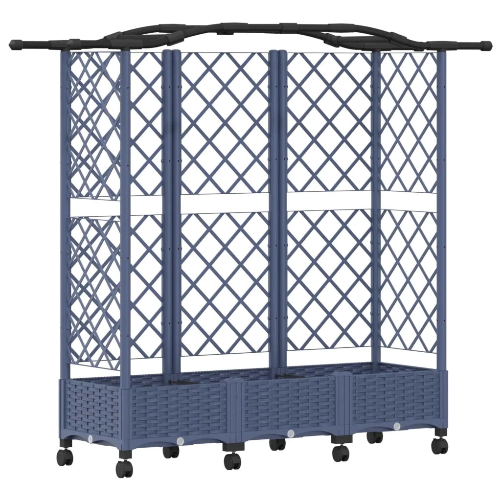Letto Rialzato con Griglia e Tetto Grigio 163 x 40 x 129 cm PP 3423106