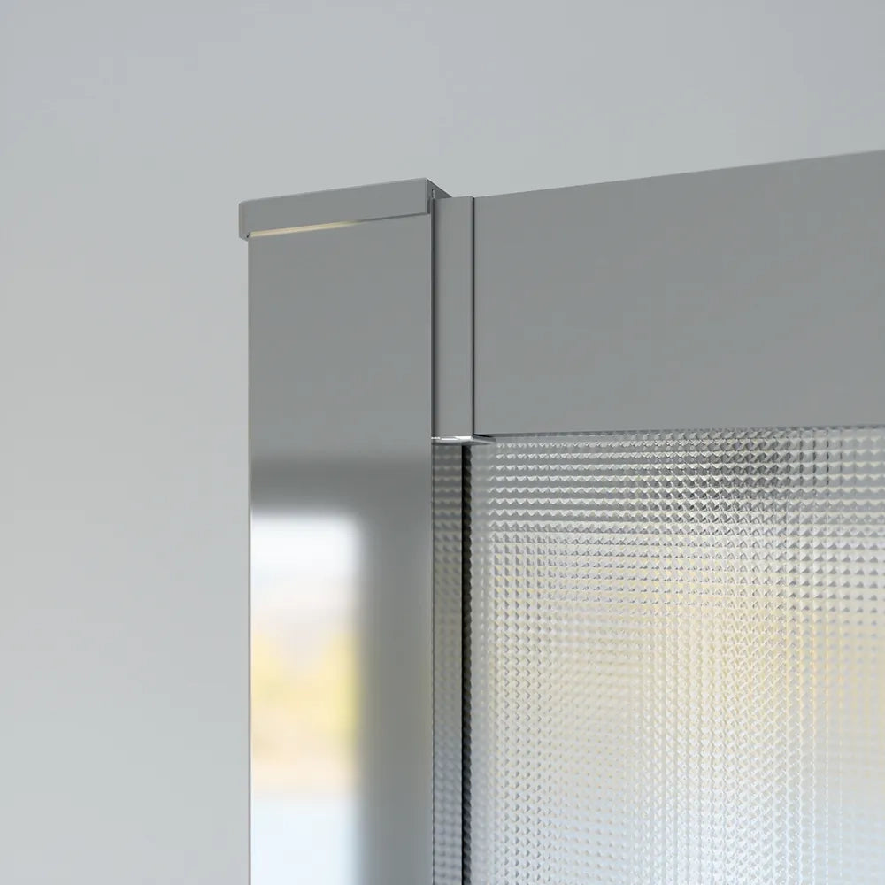 Box doccia cromato 3 lati 80x90x80cm con doppio scorrevole e vetro 6mm stampato h185cm | Tonga