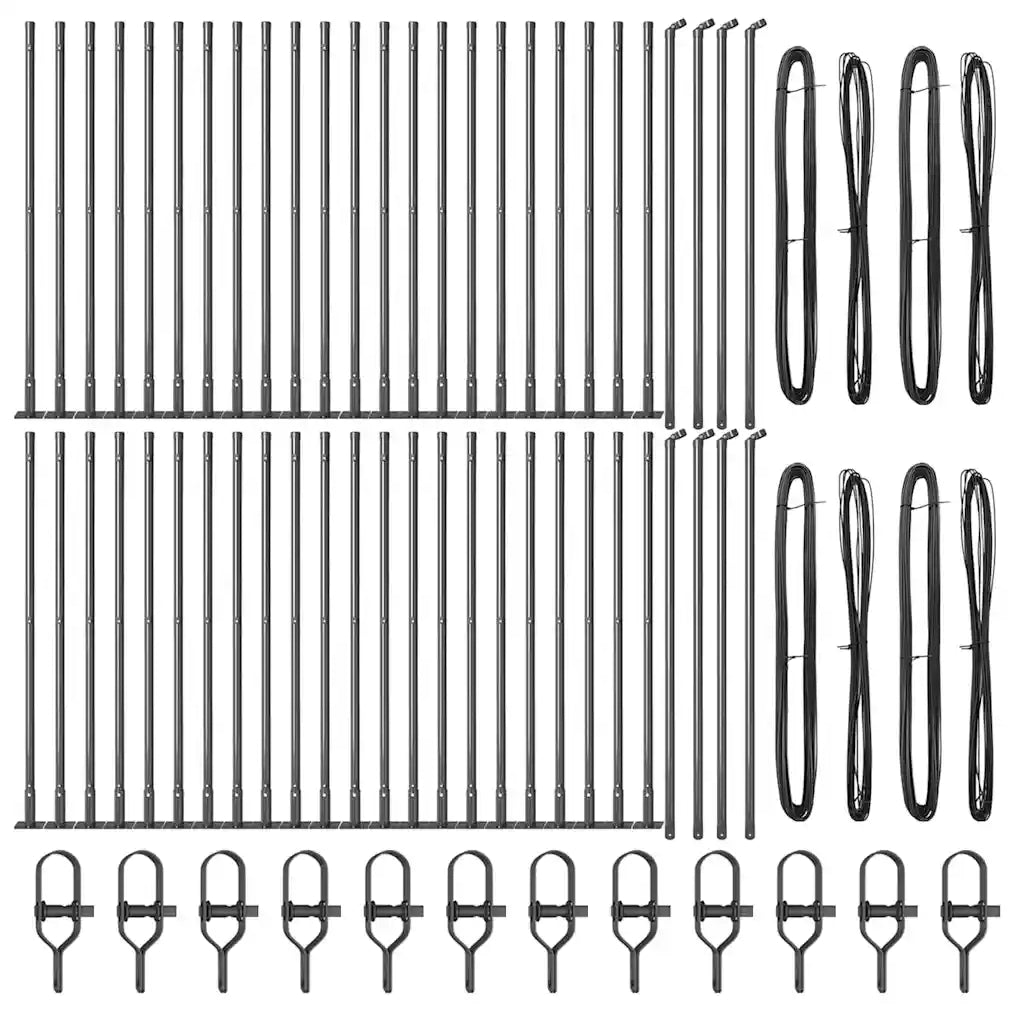 Palo della recinzione 52 pcs Grigio 3,2 x 3,2 x 70 cm 3350240