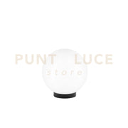 LUMETTO POLLY SFERA BIANCA MONTATURA NERA 1 LUCE ATTACCO E27 IP44 20x21CM