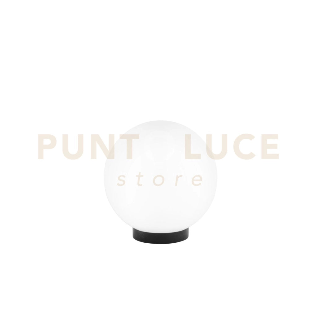 LUMETTO POLLY SFERA BIANCA MONTATURA NERA 1 LUCE ATTACCO E27 IP44 20x21CM