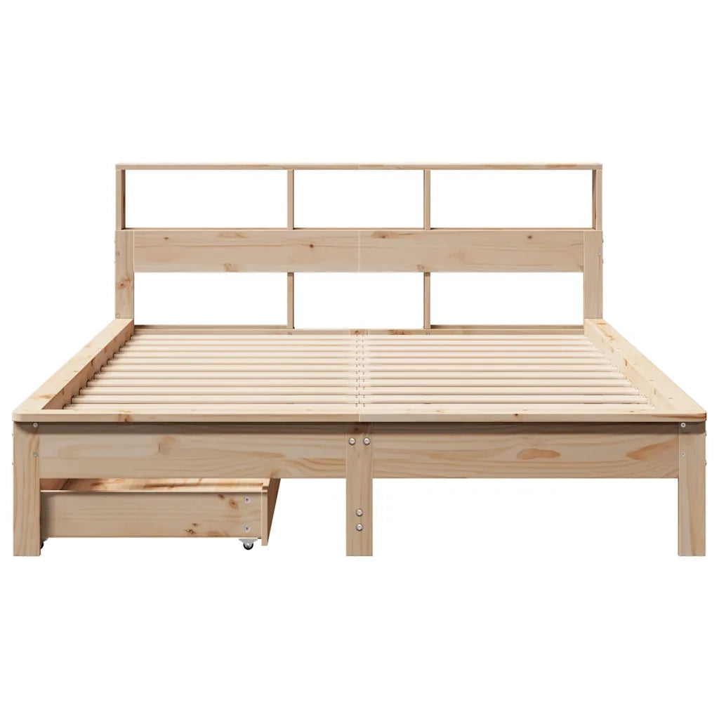 Letto Libreria senza Materasso 160x200 cm in Legno di Pino 3309803