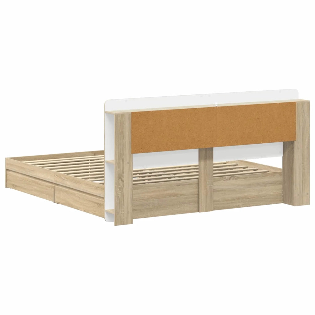 Telaio del letto con storage Rovere Sonoma 180 x 200 cm