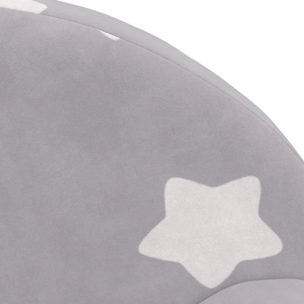 Divano Bambini 2 Posti-Sofa 2 Posti-Divanetto Grigio Chiaro con Stelle Morbido Peluche 617458