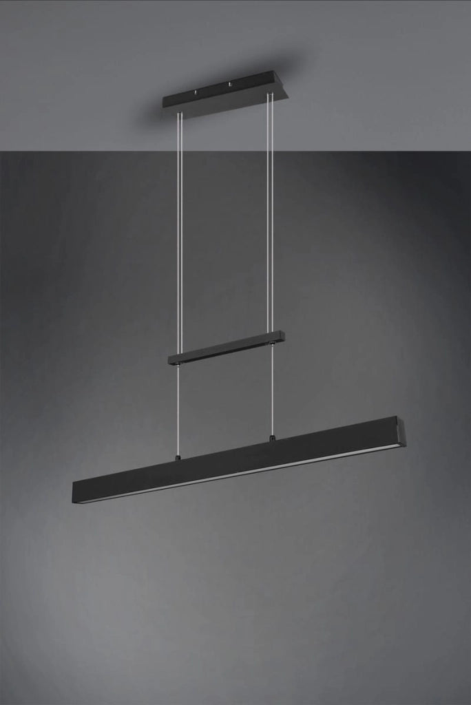 Lampadario LED PAROS nero 3 luci 32W 3000K 90cm RL