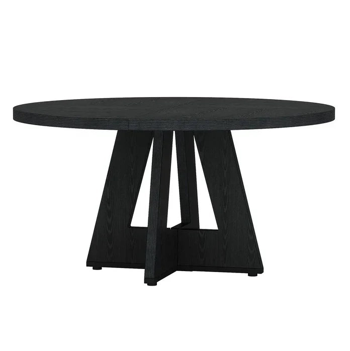 Tavolo da pranzo rotondo ? 120 cm in legno ingegnerizzato; nero