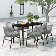 Set Mobili da Pranzo per Giardino 7 pz Antracite cod mxl 39386