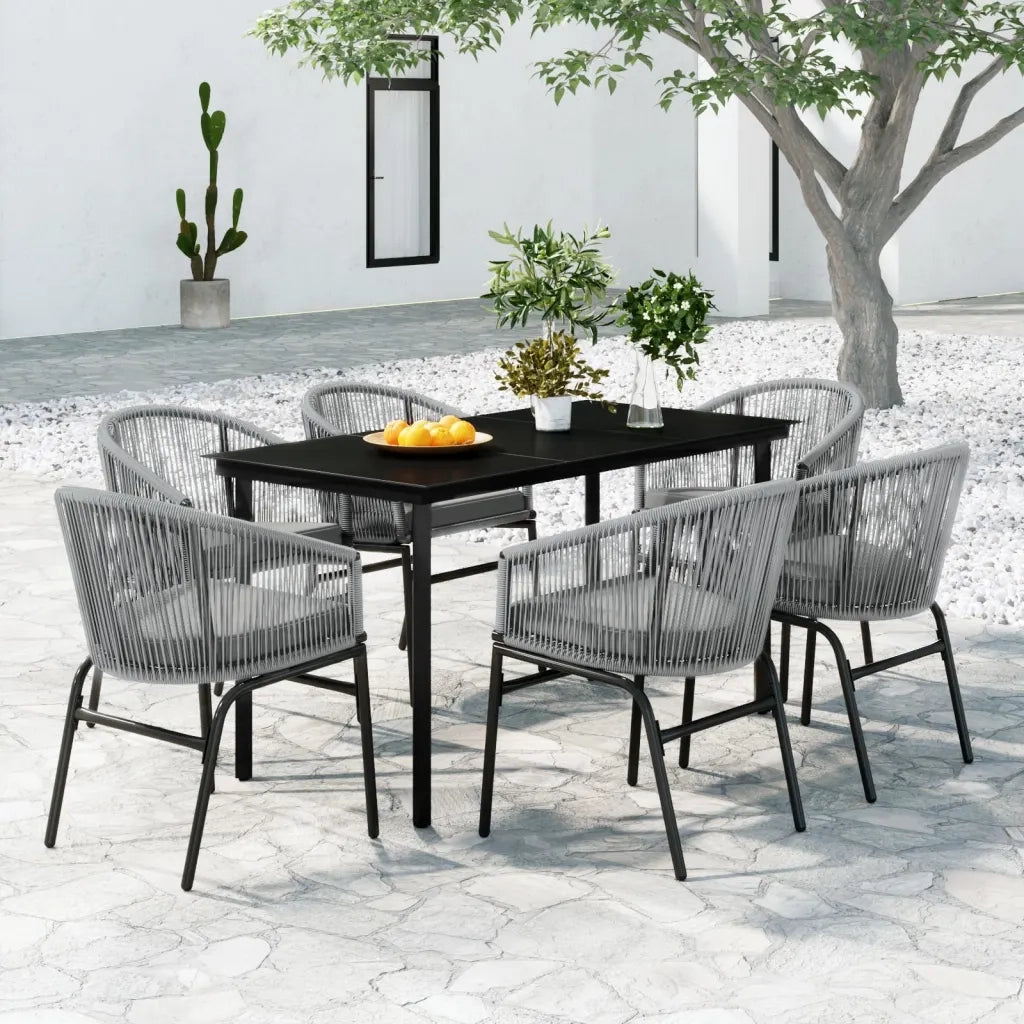 Set Mobili da Pranzo per Giardino 7 pz Antracite cod mxl 39386