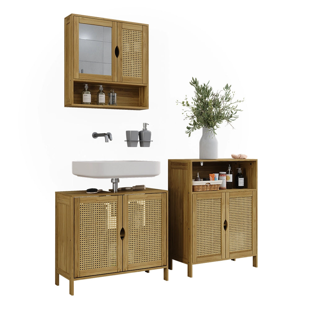 Set di mobili da bagno Liora Bambù 3 parti Vicco