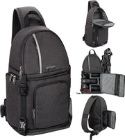 Borsa a Spalla Impermeabile per Fotocamera - Tasca per Ombrello e Supporto per Stativo - Borsa Professionale per Fotocamere DSLR SLR