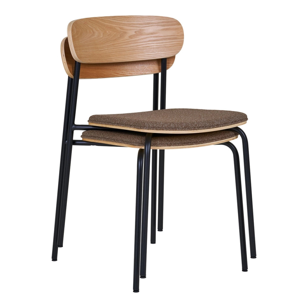 Set di 2 Sedie Estepona, Marrone, Legno, 51x47x77 cm
