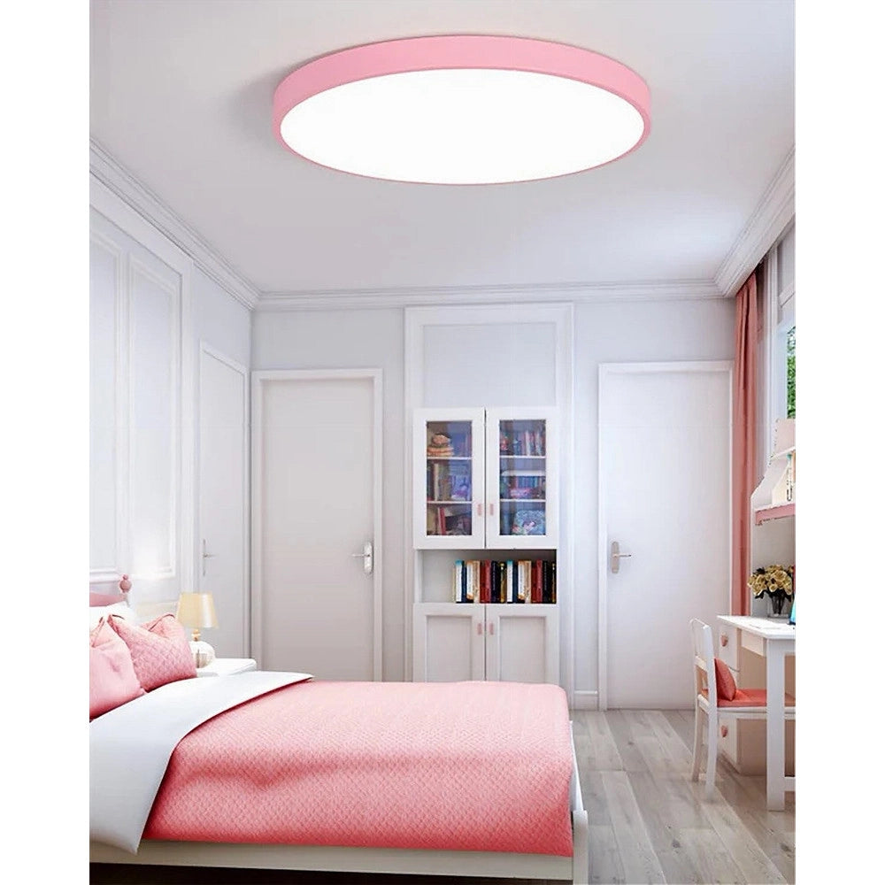Trade Shop - Plafoniera Led 70 W Rotonda Lampada Soffitto Rosa Lampadario Luce Naturale 02621 -
