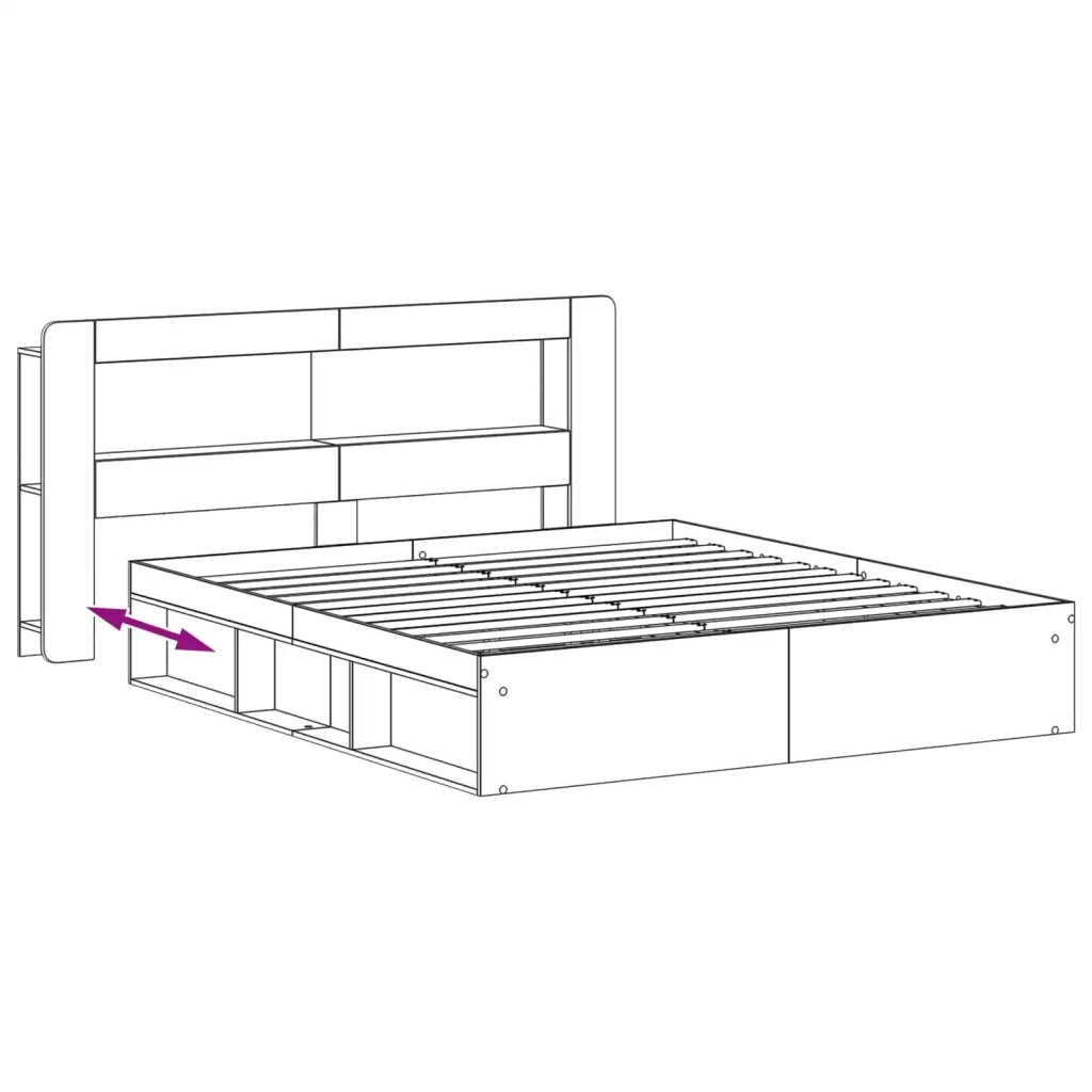 Telaio del letto con storage con testiera Bianco 180 x 200 cm 3433517