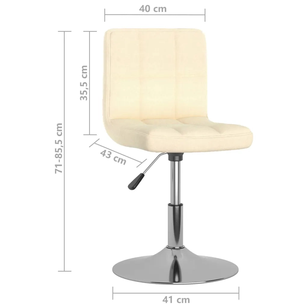 Sedie da Pranzo Girevoli 6 pz Crema in Tessuto 3087460