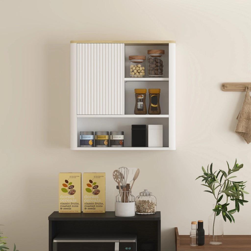 Mobile Bagno Sospeso a Parete ¨C Xylo ¨C Bianco con Anta Scorrevole 60x20x62 cm