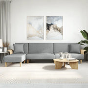 Divano Letto a L Grigio Chiaro 279x140x70 cm in Tessuto 3157211