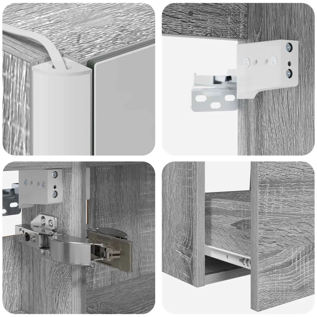 Set di mobili per il bagno 4 pcs Sonoma grigio 3406788
