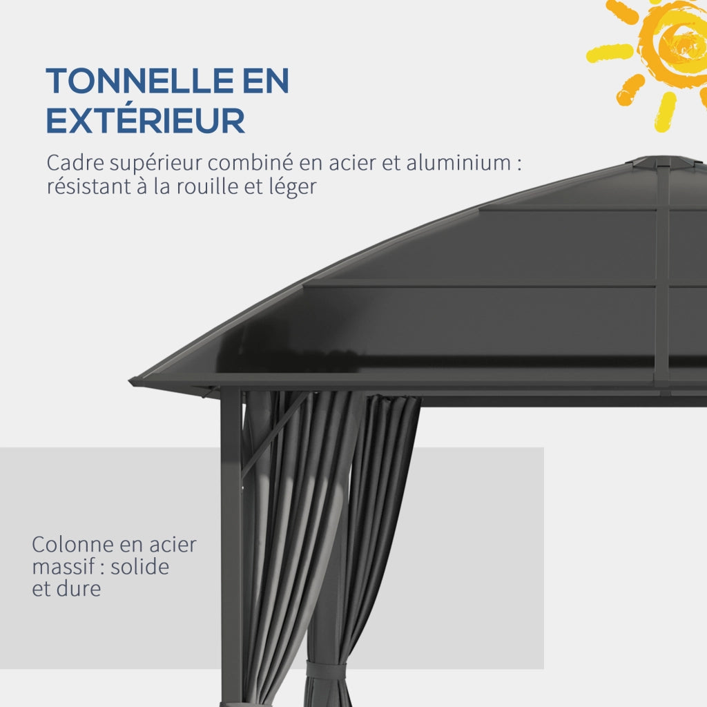 Tonnelle da giardino in alluminio ¨C zephmum ¨C grigio antracite 3x3 m