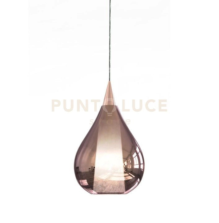 SOSPESI-E27G R Sospensione vetro 1 luce color rame attacco E27 diam.25cm senza base