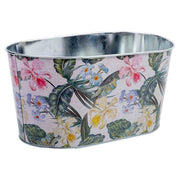 Cestino in metallo stampato a fiori 22,5x13,7x11,3 B20x11
