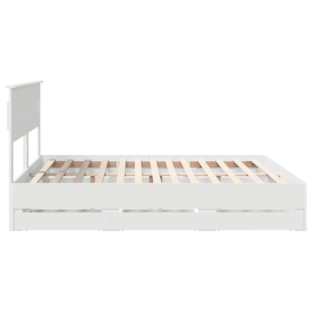 Struttura del letto Bianco 200 x 200 cm Legno Ingegnerizzato