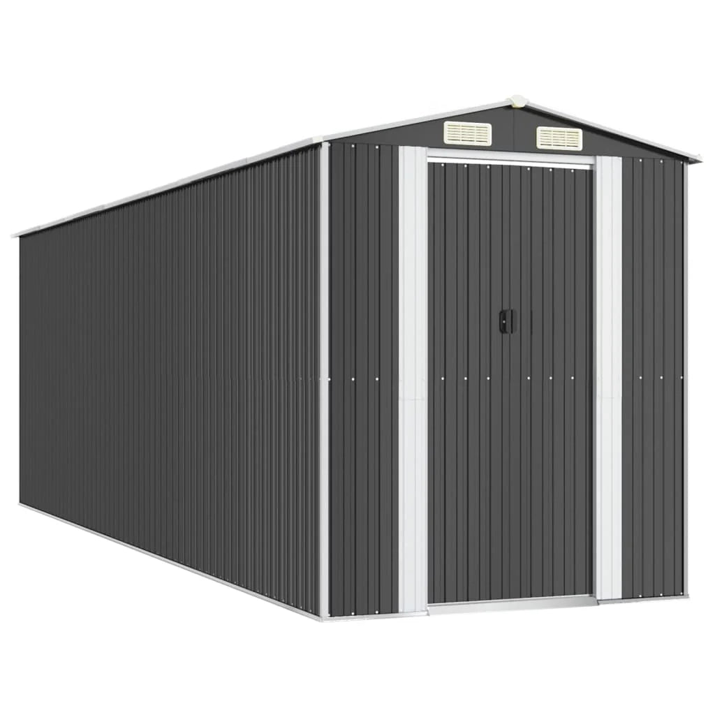 Casetta da giardino cabina ripostiglio casetta da esterno robusta casetta per attrezzi 192 x 606 x 223 cm acciaio zincato antracite 02_0022201