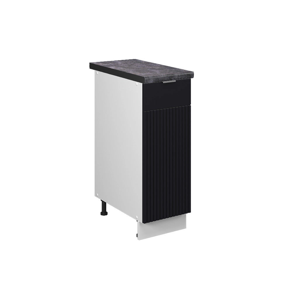 Armadio cucina dispensa alto Fame-Line Nero rigato/Bianco 30 cm, PL Antracite Vicco