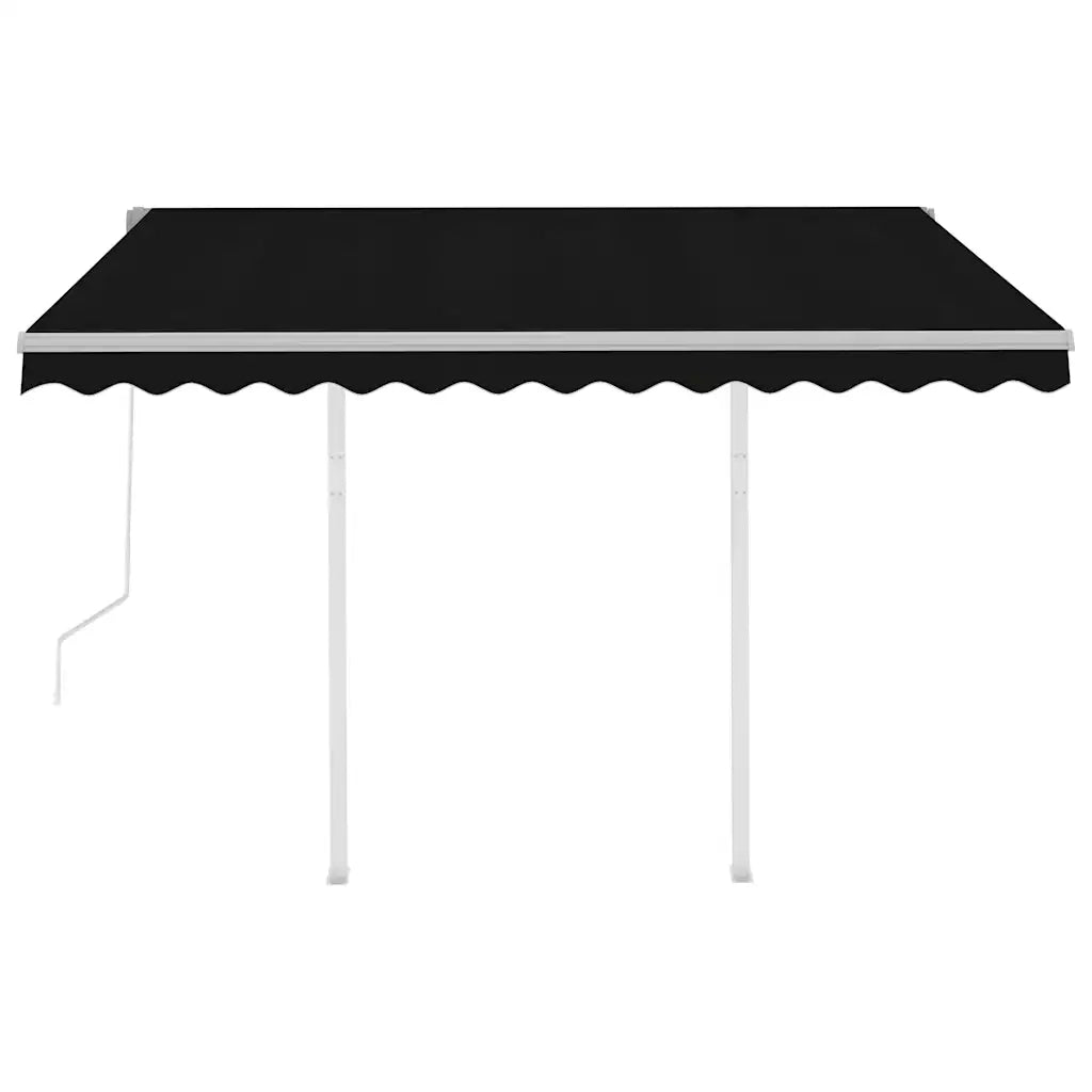 Tenda da Sole Retrattile Automatica con Pali 3,5x2,5m Antracite 3069929