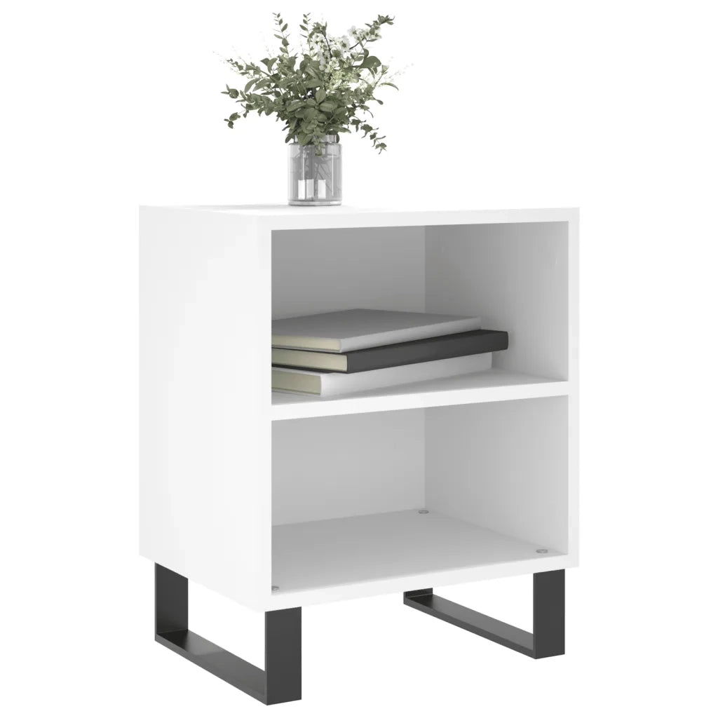 Comodini 2 pz-Set di 2 Tavolino da notte Bianchi 40x30x50 cm in Legno Multistrato 634909