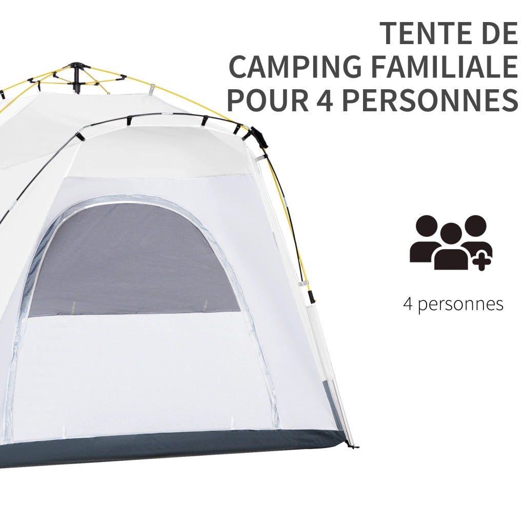 Tenda da Camping 4 Persone ¨C zephmum ¨C Grigio 200x200x150 cm