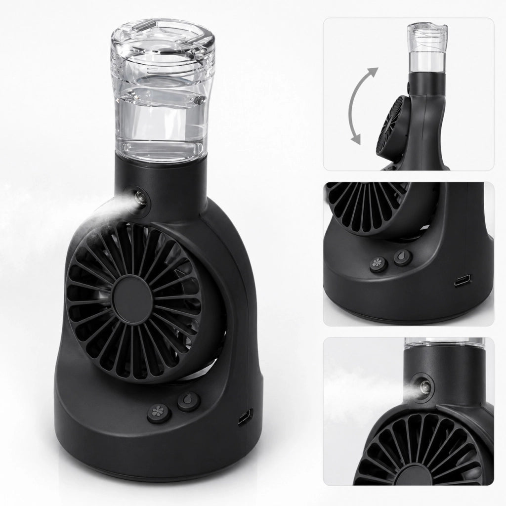 VENTILATORE PORTATILE CON SPRAY RICARICABILE USB MINI FAN UMIDIFICATORE AS-07116