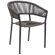 Sedia in rattan sintetico grigio 56x61x78