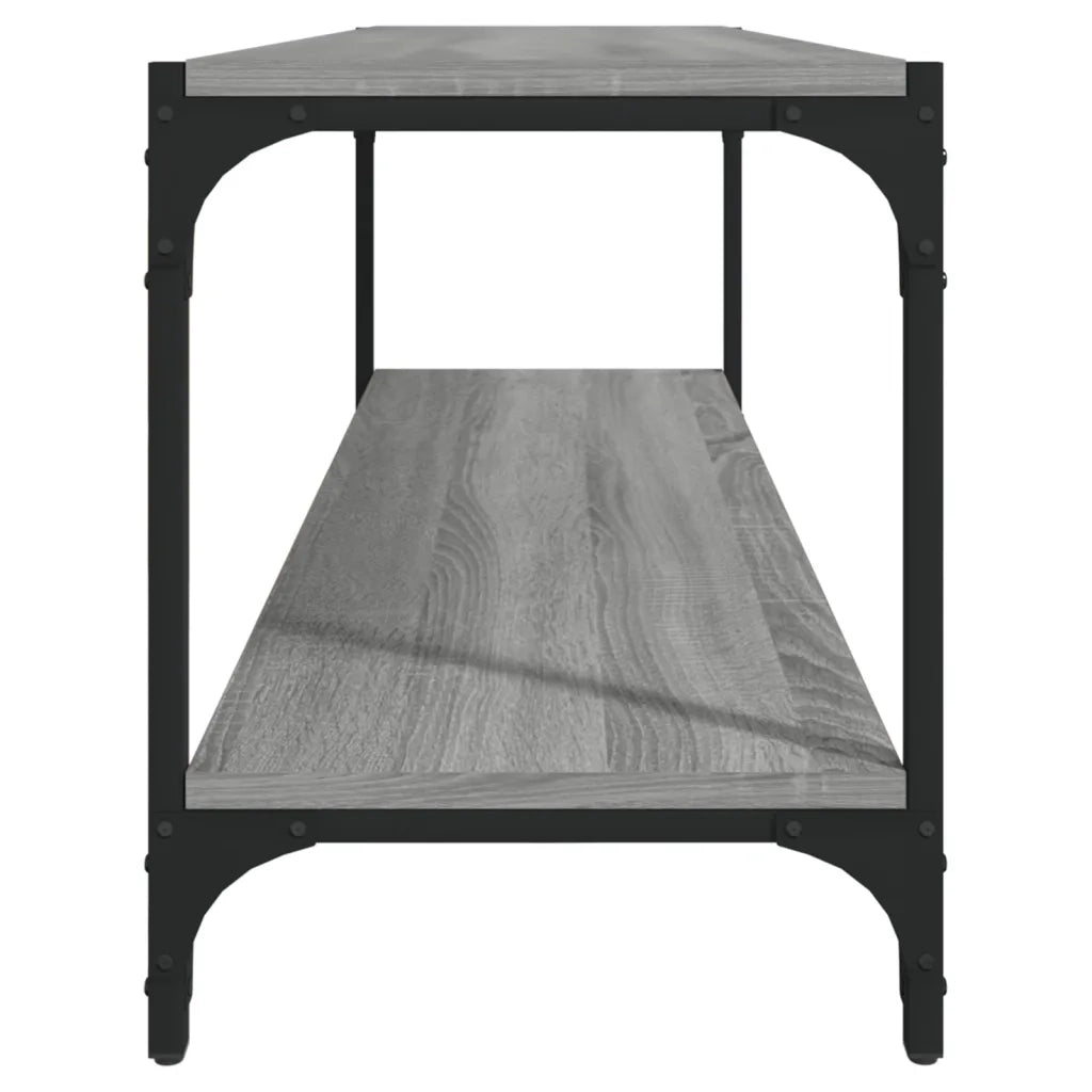 Mobile TV-Credenza TV-Console TV Grigio Sonoma 100x33x41cm Legno Multistrato e Acciaio