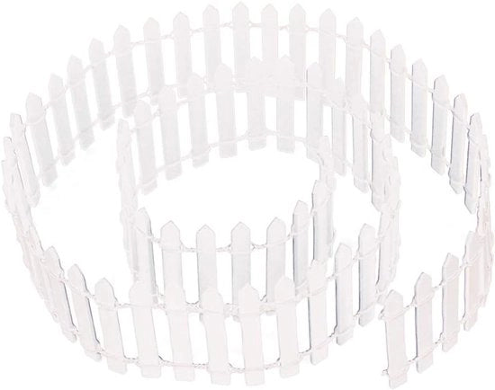Mini recinzione per giardino, recinzione in legno, recinzione mini flessibile, decorazione giardino mini. Adatto per lavori di bricolage, 90 x 5 cm * 3 pezzi (bianco)