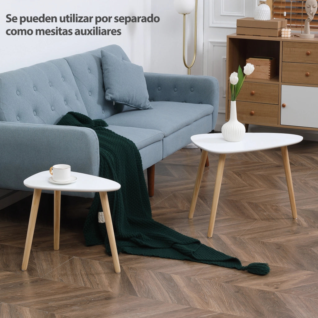 Tavolino nido ¨C zephmum ¨C Bianco 59.5x39.5x45 cm e 44.5x28.5x40 cm