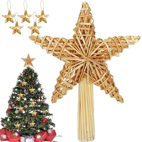 Decorazione per albero di Natale con effetto 3D - Mini Strobera - Ornamento per albero di Natale - Portacadeau - Materiale naturale - 20 x 30,5 cm - Ster per albero di Natale