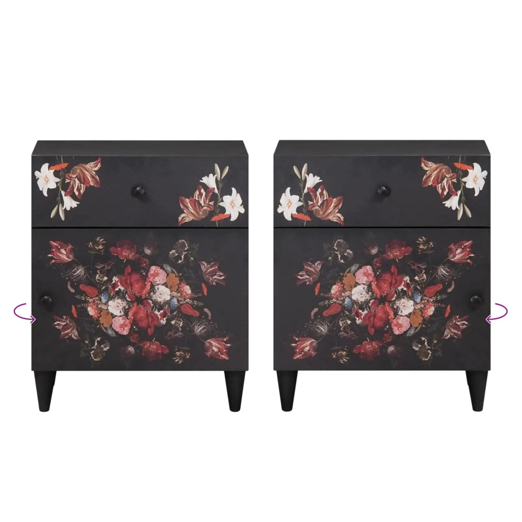 Comodino Multicolore 50 x 33 x 60 cm Legno di mango massello