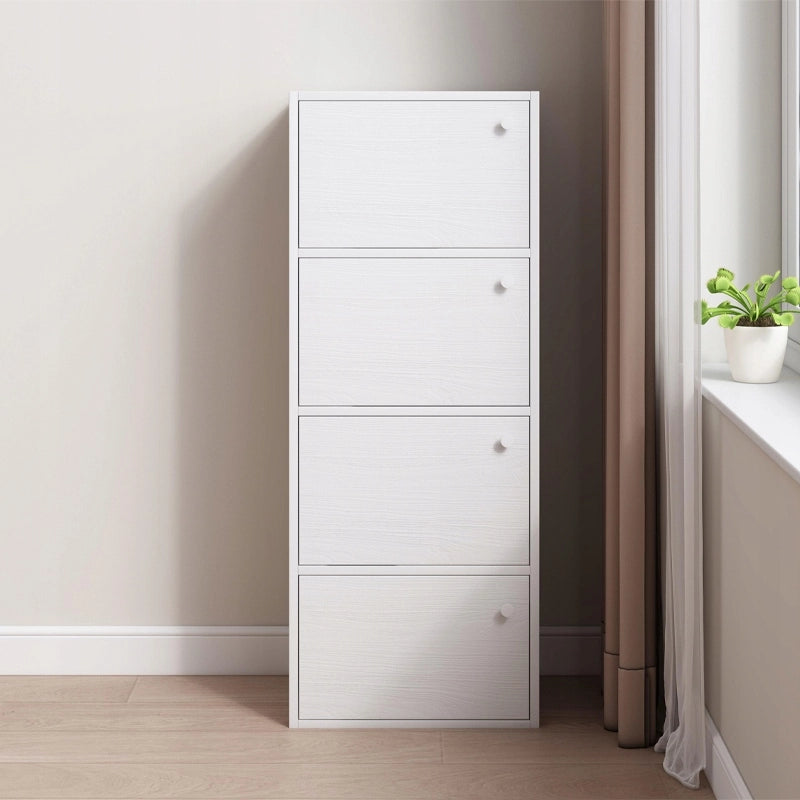 Moderno armadio capiente cassettiera grande bianco scandinavo loft retrò 4 ripiani