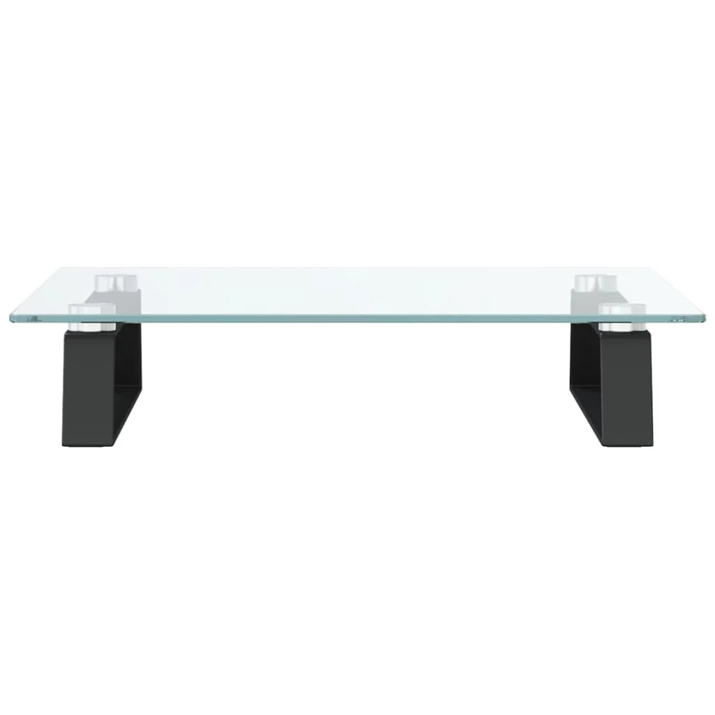 Supporto per monitor mobile da scrivania 40 x 35 x 8 cm vetro temperato e metallo nero 02_0044862