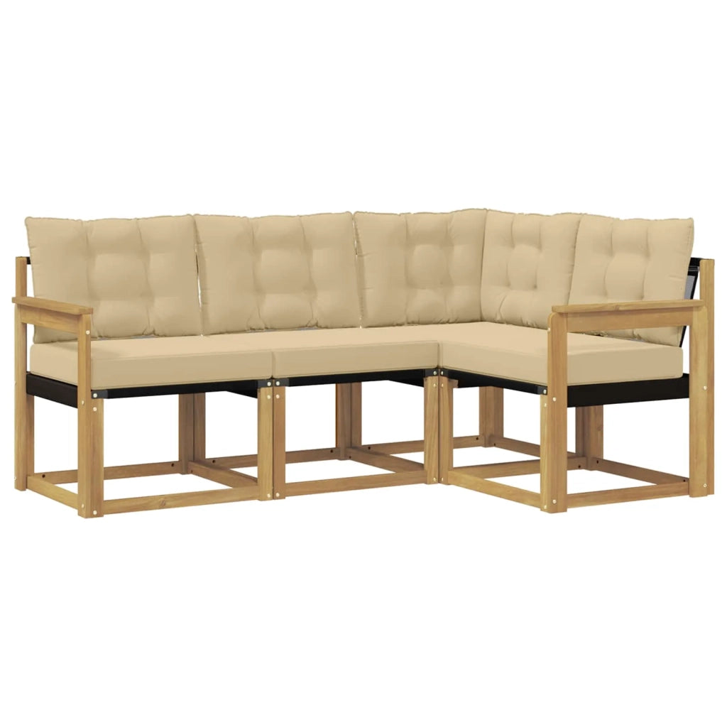 Set di divani da esterno 4 pz Bianco e Beige 3389423