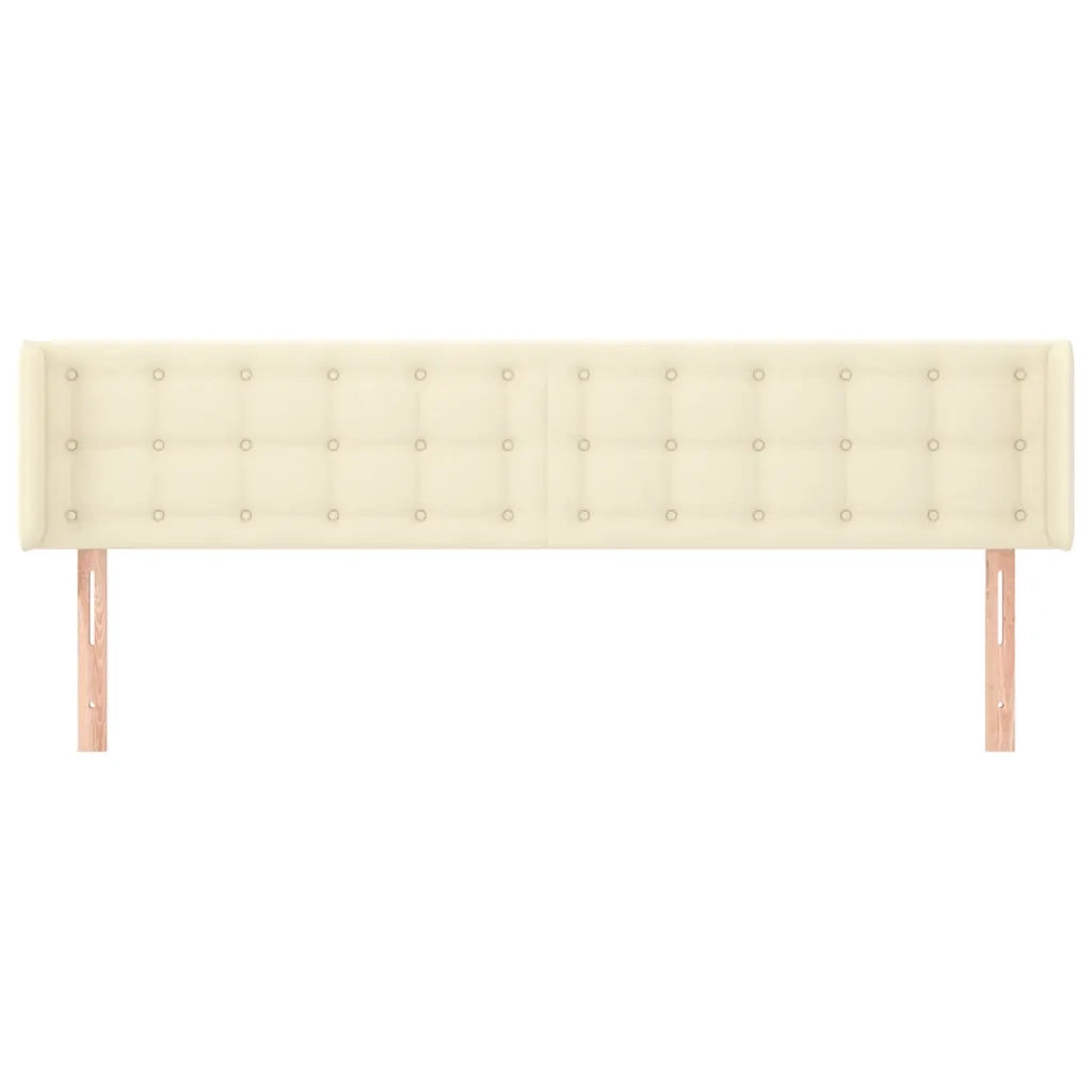 Testiera | Testata ad Orecchio Crema 203x16x78/88 cm in Similpelle