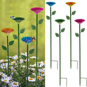 Set di 4 acquari per api in metallo con disegno di fiori - vasca per api con colori vivaci e alimentatore per acqua per api per esterni (rosso, verde, blu, giallo)