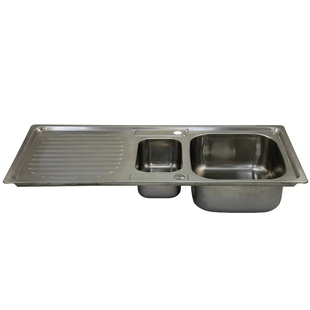 Lavello in acciaio inox di KuKoo con kit di scarico incluso: robusto, elegante e facile da installare, reversibile per adattarsi alle tue esigenze di cucina