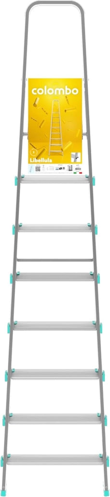 Scala a 8 gradini ultraleggera e stabile ideale per casa mod.Libellula COLOMBO
