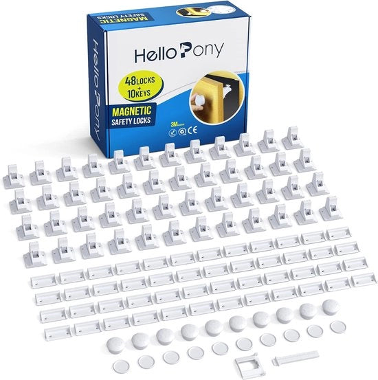 Serrature magnetiche per armadi per bambini con 48 serrature e 10 chiavi - serrature per bambini per armadi resistenti