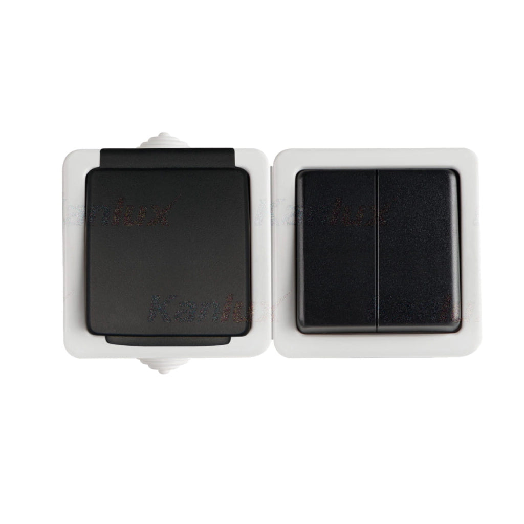 Interruttore candeliere e presa francese 16A IP54 Kanlux 25359