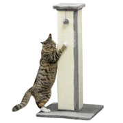 Tiragraffi per gatti con palla e base stabile ¨C zephmum ¨C 41x41x81 cm grigio e crema